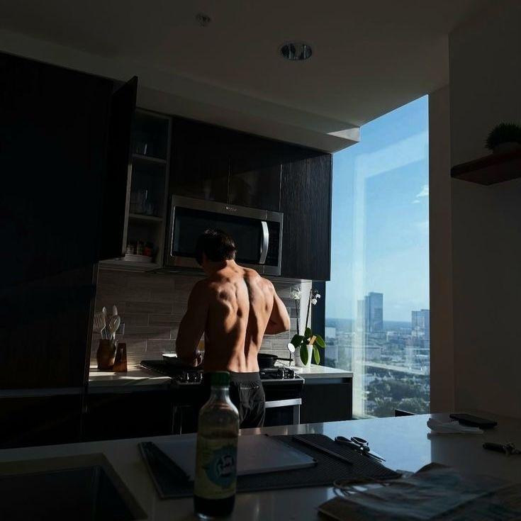 Morning routine in a city apartment